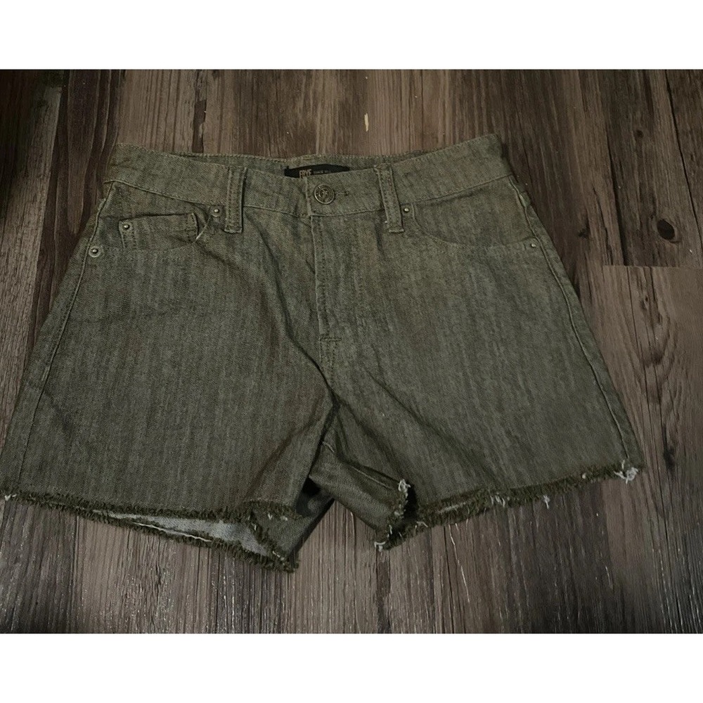 Frye Heritage Olive Green Shorts Size 0 Raw Hem Pockets‎ Zip button up